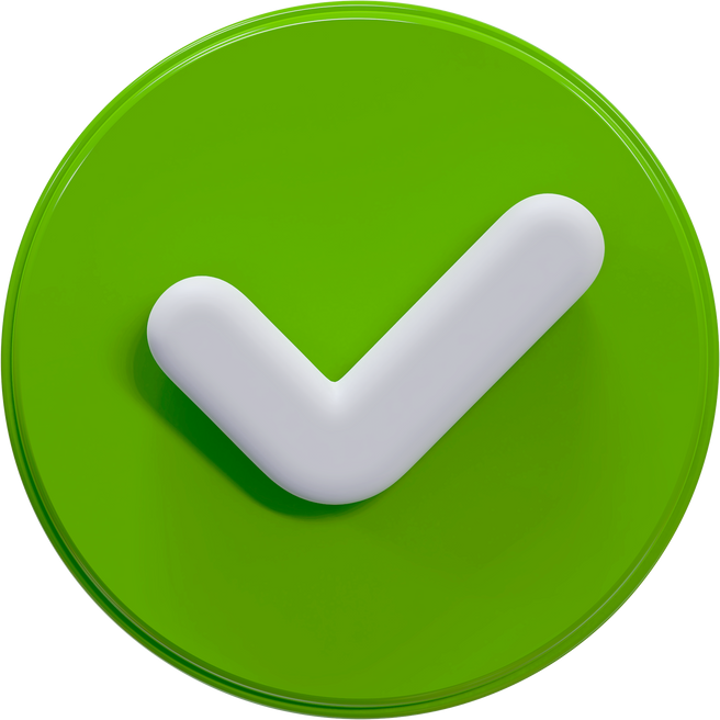 green check icon 3d element